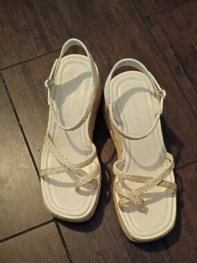 Madden Girl White Braided Wedge Sandals